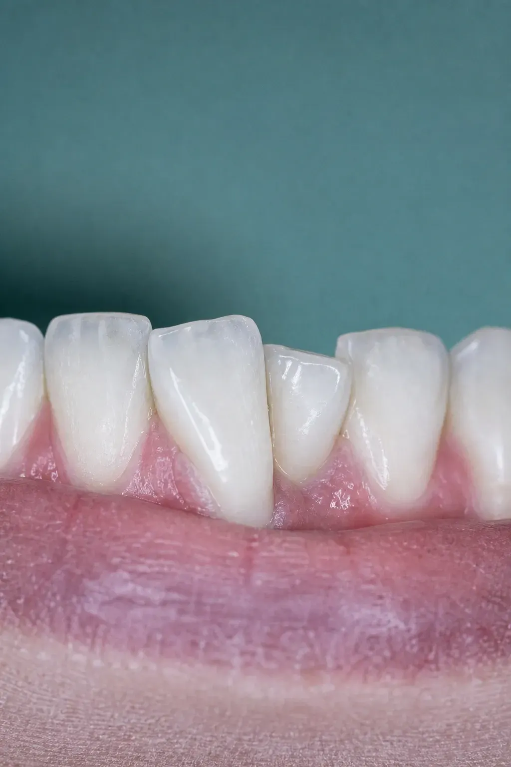 Close-up of crowded and rotated lower front teeth at Smile Brookline in Brookline Massachusetts