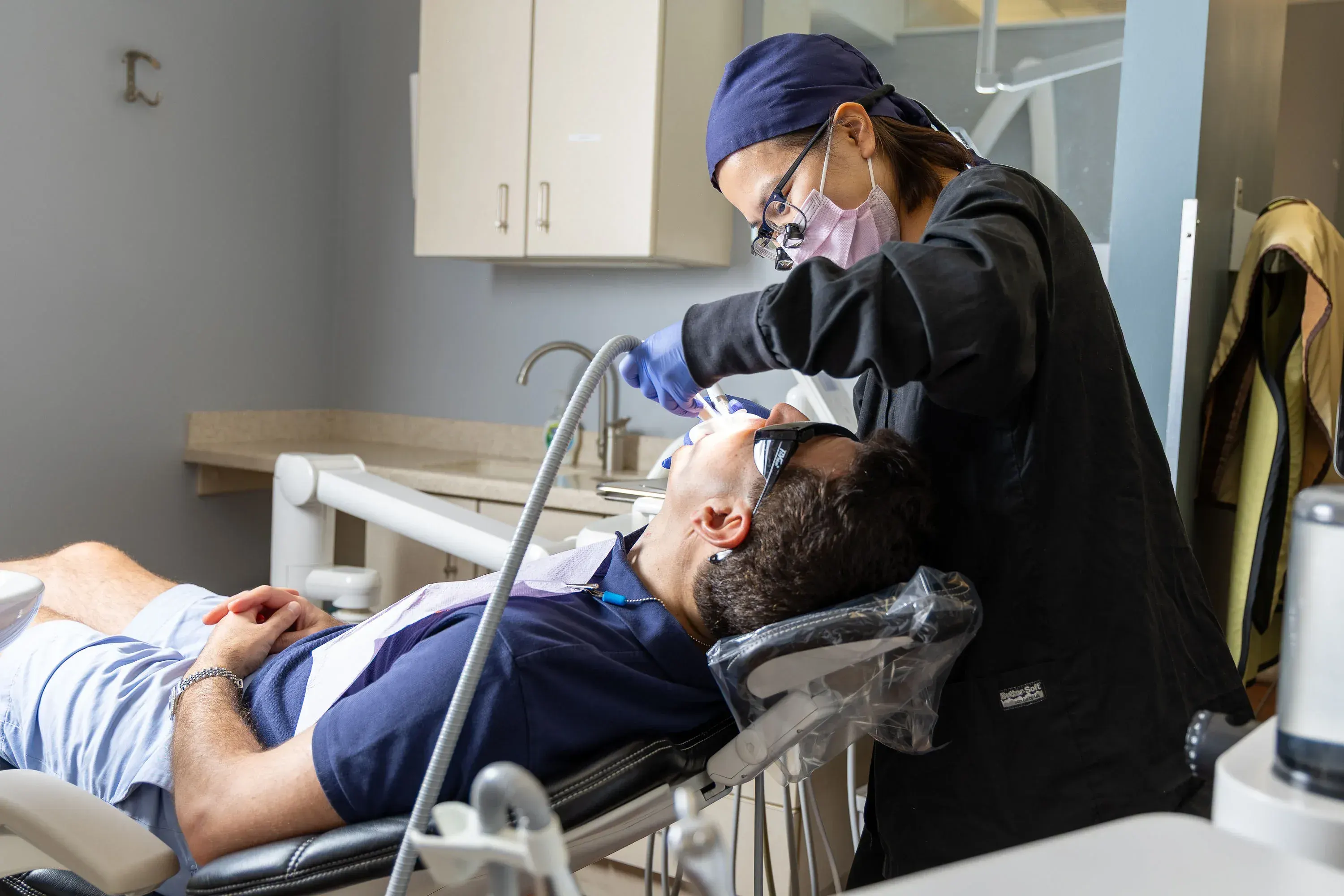 Dental crowns in Brookline MA being fitted for a patient at Smile Brookline on Beacon Street