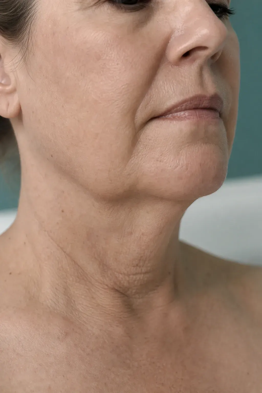 Close-up of a softening jawline and lower face contour at Smile Brookline in Brookline MA